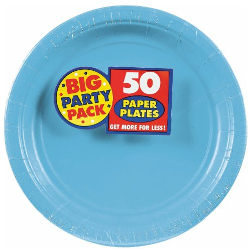 Amscan Caribbean Blue Big Party Pack Dinner Plates (50)