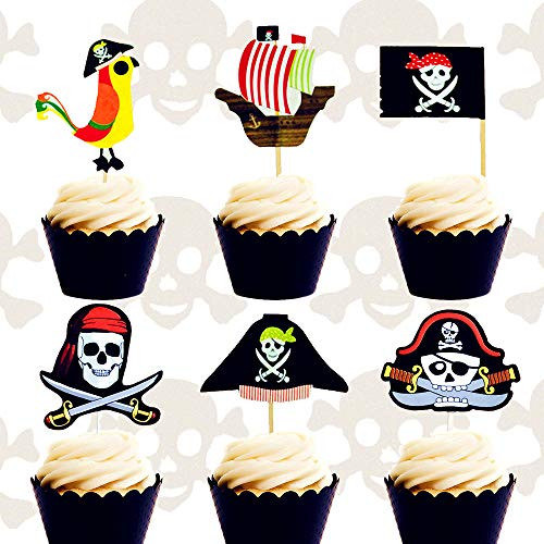 30PCS JeVenis Pirate Cake Topper Pirate Party Themed Cake Decorations Pirate Party Cupcake Toppers for Pirate Ship Theme Party Ocean Birthday Baby Shower 30PCS JeVenis Pirate Cake Topper Pirate Party Themed Cake Decorations Pirate Party Cupcake Toppers for Pirate Ship Theme Party Ocean Birthday Baby Shower