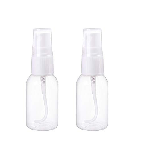 Yoodelife 30ML Portable Refillable Plastic Fine Mist Perfume Transparent Empty Spray Sprayer Bottle Cosmetic Mini Spray Bottles Transparent Travel Small Bottles White 2 Pcs