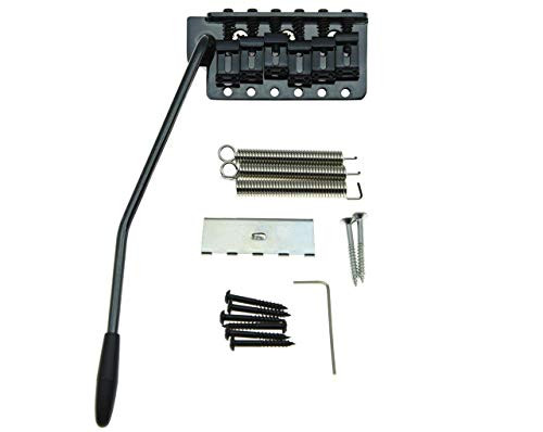 KAISH Black Vintage ST Strat Guitar Trem Tremolo Bridge Full Size Block Bent Saddles
