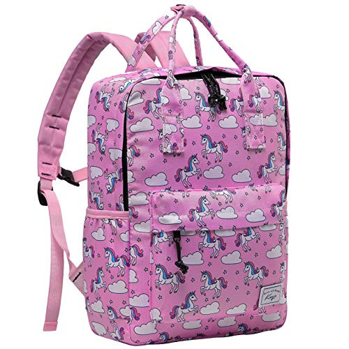 Unicorn Backpack for Little Girls Kasqo Preschool Toddler Backpack for Kindergarten Children Lightweight Daypack Bookbag with Chest Strap in Unicorn