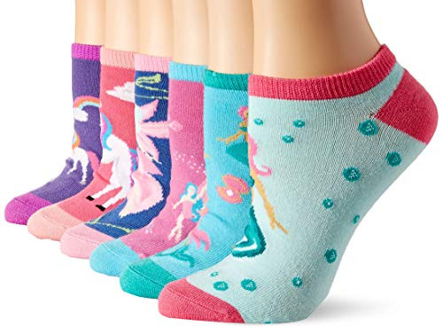K Bell Womens 6 Pack Novelty No Show Low Cut Socks Mythical Creatures blue assorted Shoe Size 410