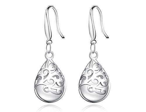 Wishing Tree 925 Sterling Silver Filigree Drop Dangle Earrings for Women Vogue hook Wishing Tree 925 Sterling Silver Filigree Drop Dangle Earrings for Women Vogue hook