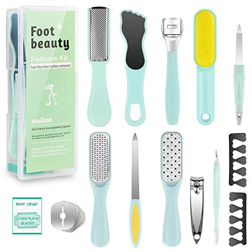 Professional Pedicure Kit Foot File Callus Remover soulkoo Foot Scrubber Callus Removers for Feet Foot Scraper Foot Rasp Grater Professional Callus File for Wet and Dry Feet