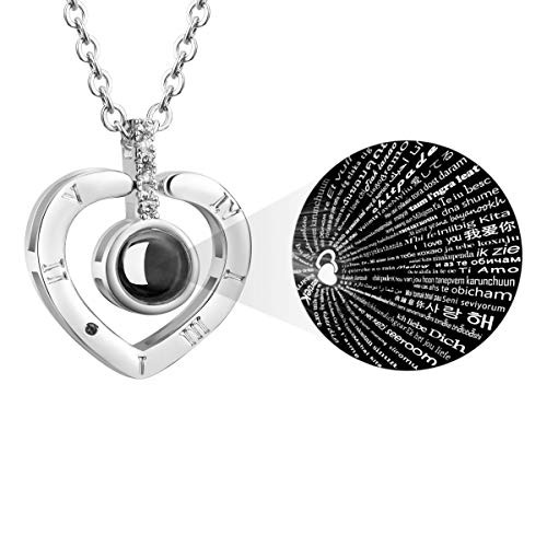 Memory of Love Necklace 100 Languages I Love You Necklace Women Jewelry