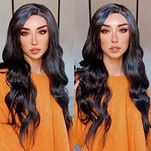 Kryssma Dark Brown Synthetic Wig for Black Women 22 inches Long Wavy Wig with Middle Parting #2 Kryssma Dark Brown Synthetic Wig for Black Women 22 inches Long Wavy Wig with Middle Parting #2