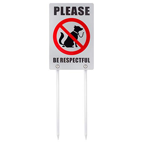 Kichwit No Dog Poop Yard Sign Double Sided Please Be Respectful Sign All Metal Construction 79 x 118 14 Long Metal Stakes Included Silver Kichwit No Dog Poop Yard Sign Double Sided Please Be Respectful Sign All Metal Construction 79 x 118 14 Long Metal Stakes Included Silver