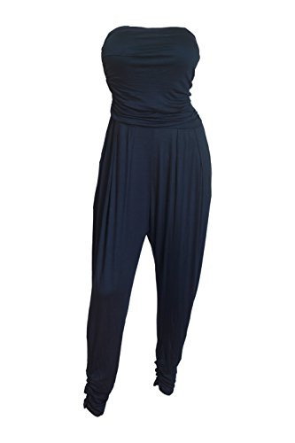 eVogues Plus Size Jumpsuit Navy  1X