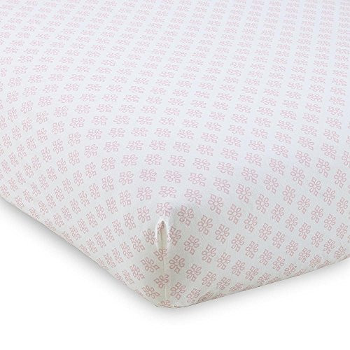 Levtex Home Baby Ely Collection Print Fitted Crib Sheet, Pink