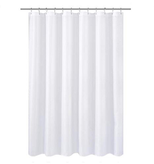 N&Y HOME Short Shower Curtain or Liner Fabric - 66 inch Shorter Length, Hotel Quality, Mildew Resistant, Washable, Water Repellent, Diamond Patterned White Bathroom Curtains with Grommets N&Y HOME Short Shower Curtain or Liner Fabric - 66 inch Shorter Length, Hotel Quality, Mildew Resistant, Washable, Water Repellent, Diamond Patterned White Bathroom Curtains with Grommets