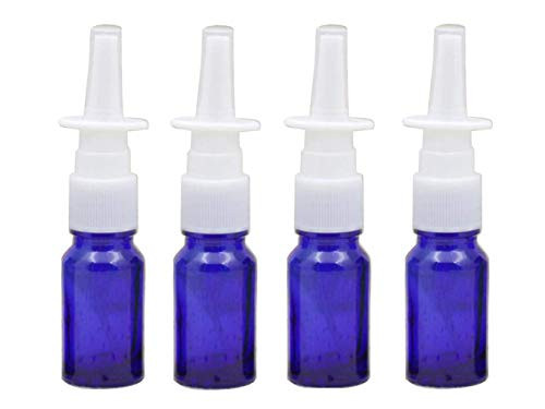 6PCS 10mL034oz Empty Glass Nasal Spray Atomizers Bottle Container Jars Pot Storage With Fine Mist For Makeup Cosmetics Essential Oils Liquids Blue
