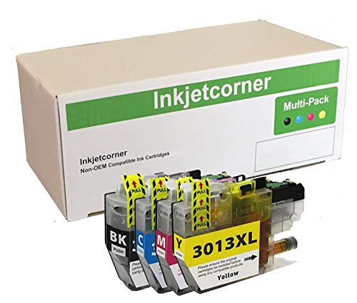 Inkjetcorner Compatible Ink Cartridges Replacement for LC3013 LC3013 for use with MFCJ491DW MFCJ497DW MFCJ690DW MFCJ895DW 1 Black 1 Cyan 1 Magenta 1 Yellow 4Pack