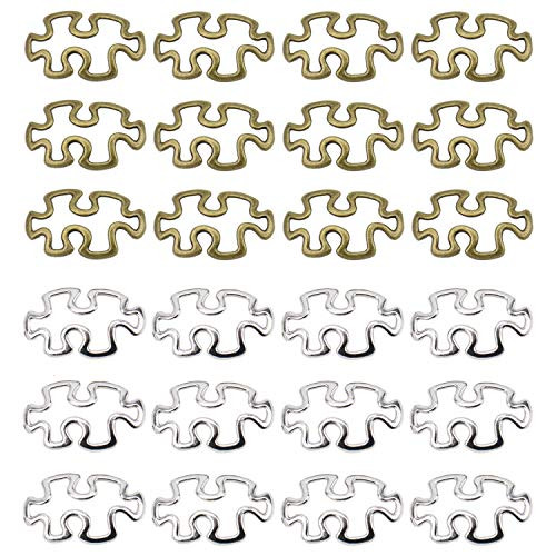 JETEHO 120Pcs Big Puzzle Pieces Charms Pendant Jewelry Findings for Jewelry Making Necklace Bracelet DIY Antique Bronze Antique Silver JETEHO 120Pcs Big Puzzle Pieces Charms Pendant Jewelry Findings for Jewelry Making Necklace Bracelet DIY Antique Bronze Antique Silver