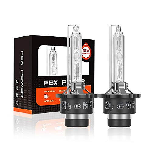 FBX Car D2S HID 6000K Increase Brightness to 6500K White Xenon Replacement Headlight Bulbs 12V 35W Headlight Lamps 2 packed D2S 6000K