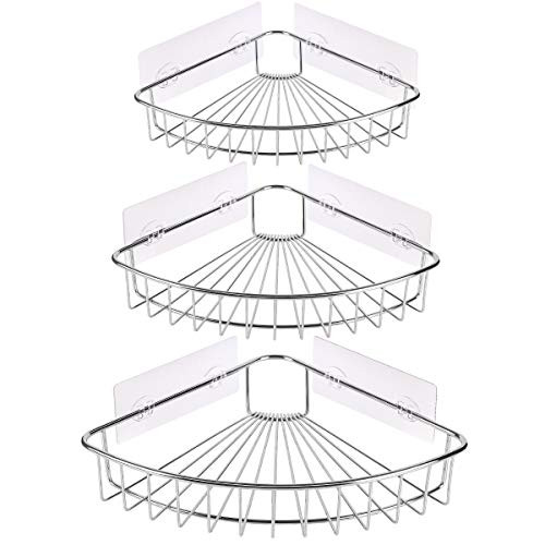 3PCS Corner Shower Caddy Shower Organizer Corner Shelf Wall Mounted With Adhesive Shower Rack Stainless Steel Bathroom Corner Shelves for Toilet Kitchen Dorm Caddy Organizer Silver 3PCS Corner Shower Caddy Shower Organizer Corner Shelf Wall Mounted With Adhesive Shower Rack Stainless Steel Bathroom Corner Shelves for Toilet Kitchen Dorm Caddy Organizer Silver