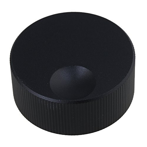 Yibuy 32x13mm Black Aluminum Sound Amplifier Audio Volume Finetuning Knob Rotary Control Knob 6mm Diameter