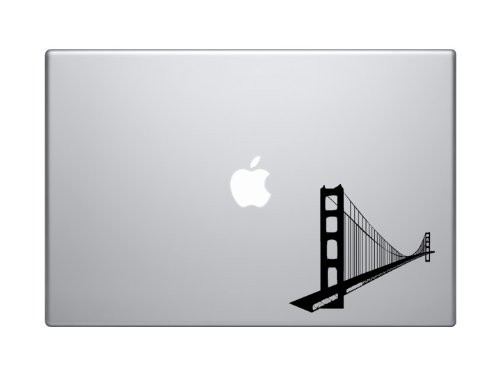 Famous Buildings Monuments  Golden Gate Bridge San Francisco  5 inch Black Vinyl Decal Sticker for Laptops and Cars