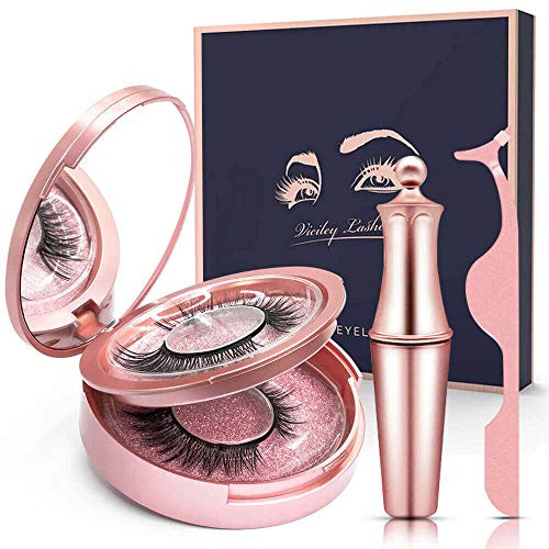 Magnetic Eyeliner and Magnetic Eyelash Kit No Glue Needed Reusable False Lashes Sets