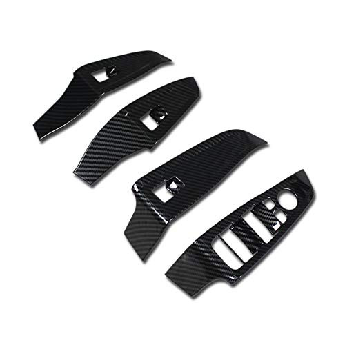 RQING For BMW New 3 SERIES 330i Sedan G20 2019 2020 Interior Window Switch Plate Cover Trims Carbon Fiber Pattern