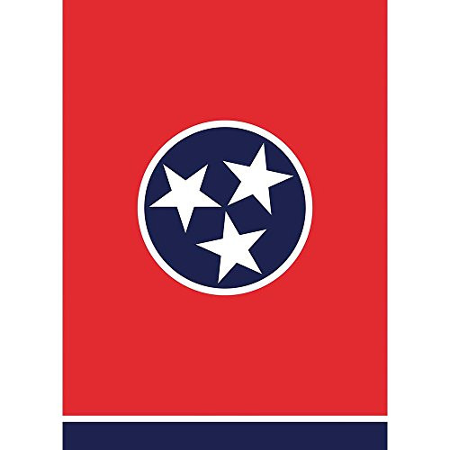 Tennessee Tri Star In Circle Red And Navy 13 x 18 Rectangular Small Garden Flag