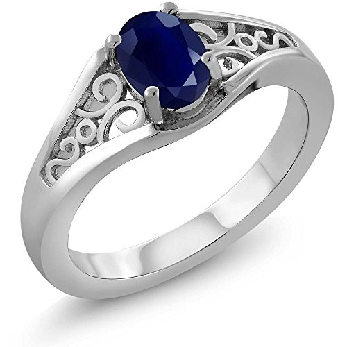 Gem Stone King 925 Sterling Silver Blue Sapphire Womens Ring 102 Cttw Gemstone Birthstone Size 6 Gem Stone King 925 Sterling Silver Blue Sapphire Womens Ring 102 Cttw Gemstone Birthstone Size 6
