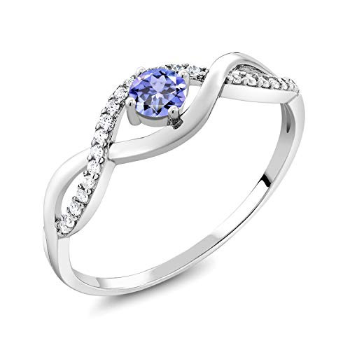 Gem Stone King 925 Sterling Silver Blue Tanzanite Women Infinity Ring 061 Ct Round Gemstone Birthstone Size 7 Gem Stone King 925 Sterling Silver Blue Tanzanite Women Infinity Ring 061 Ct Round Gemstone Birthstone Size 7