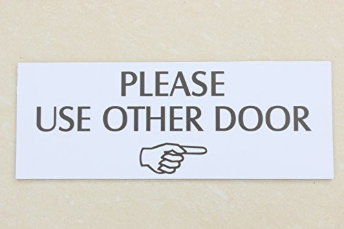 Meijiafei Meijaifei Please Use Other Door Arrow Sign 8x3 Business Store Door Sign WhiteArrow Right