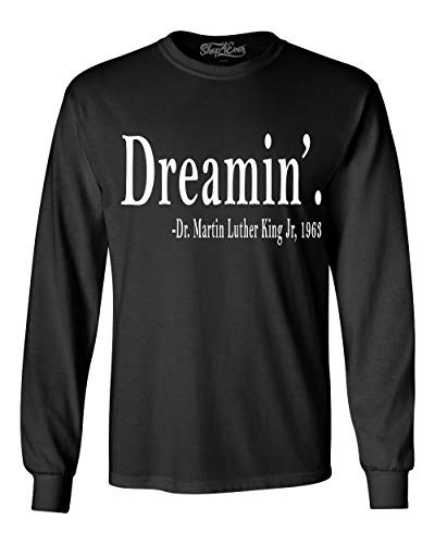 shop4ever Dreamin Martin Luther King Jr 1963 Long Sleeve Shirt Medium Black 0