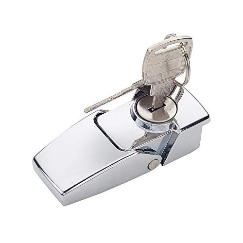 MroMax Electric Box Lock Rectangular 645x265x165mm Metal for Cabinet Door Recessed Flush Panel Pop up Push Button Pull Out w Keys Silver Tone 1Pcs