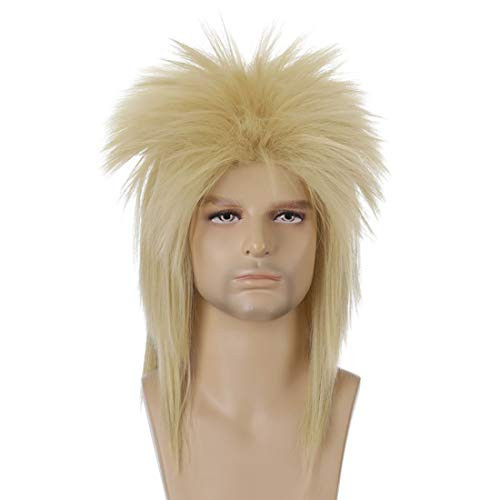 Mens 70s 80s Mullet Wig  Mens 80s and 70s Themed Party Fancy Mullet Wig for Rock Start Show and Joe dirt costume Wig Blond Mens 70s 80s Mullet Wig  Mens 80s and 70s Themed Party Fancy Mullet Wig for Rock Start Show and Joe dirt costume Wig Blond