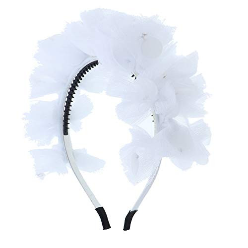 Beautiful Bridal Party Lace Headband with Shiny CirclesWhite