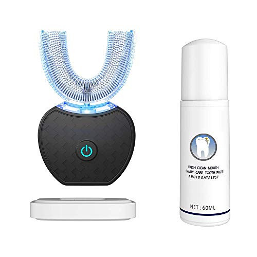 Ultrasonic Toothbrush Automatic Toothbrush 360° Electric Sonic Toothbrush Teeth Whitening Kit with LED Light Mayeec Black Electric Toothbrush Teeth Whitening