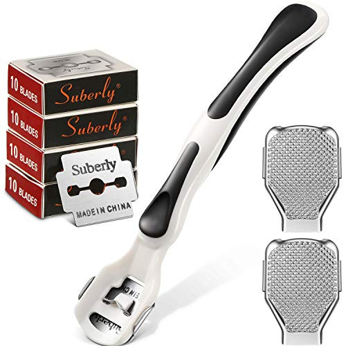 43 Pieces Callus Shaver Foot Scraper Callus Remover Foot Files NonSlip Handle Stainless Steel Dead Hard Skin Remover Tools Manual Pedicure Tools Kit for Foot Hand Care Removing Solid Cracked Skin