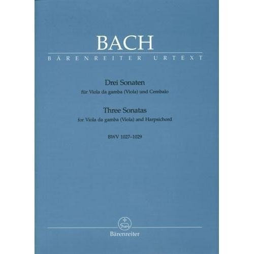 Bach JS  3 Viola da Gamba Sonatas BWV 1027 1029 for Viola and Piano by Eppstein Barenreiter