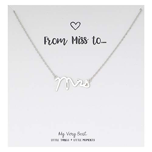 My Very Best Mrs Necklace Silver Plated Brass