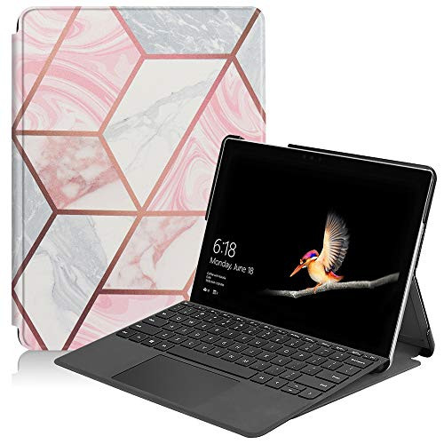 Surface Go 2 Case Ratesell Kickstand Business Slim Trifold Folding Stand Folio Cover Pencil Holder for Microsoft Surface Go 2 2020  Surface Go 2018 Geometry