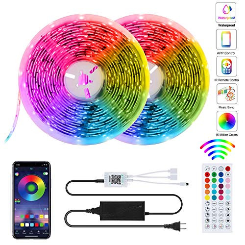 LED Strip Lights 328ft IP65 Waterproof 5050 RGB 300 LEDs Light Strips with Bluetooth and 44 Keys IR Remote Control Music Sync Color Changing Led Strip Lights for Bedroom LED Strip Lights 328ft IP65 Waterproof 5050 RGB 300 LEDs Light Strips with Bluetooth and 44 Keys IR Remote Control Music Sync Color Changing Led Strip Lights for Bedroom