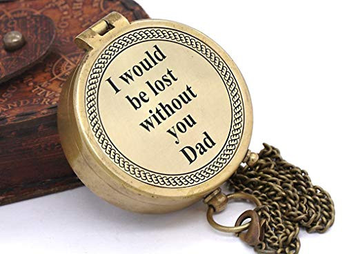 Roorkee Instruments India Directional Compass Quote Engraved with Stamped Leather Case for Camping Hiking Touring