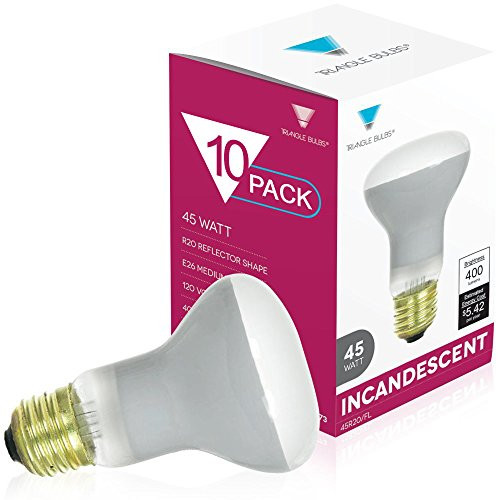 (10 Pack) 45R20 45 Watt E26 Medium Base Reflector R20 Incandescent Light Bulb