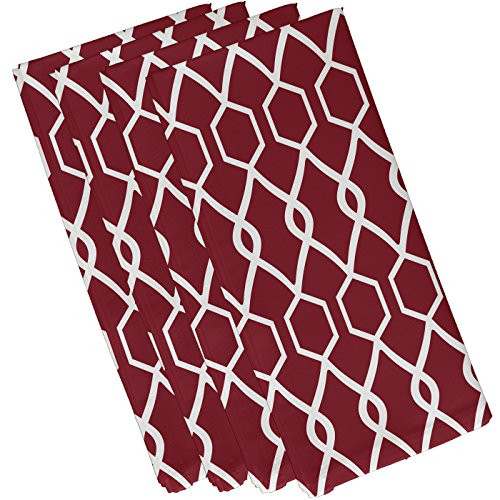 E By Design Charleston Geometric Print Napkin 19 by 19 Brick