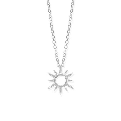 Boma Jewelry Sterling Silver Sunburst Sun Open Circle Necklace 18 Inches