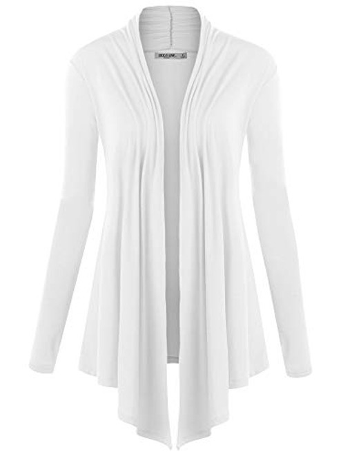 WSK850 Womens Draped Open Front Cardigan XXL White