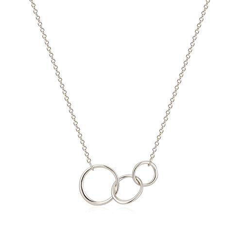Gold Dainty Generations Necklace for Grandma 3 Circles Necklace Silver Plated 3 Interlocking Infinity Circles Mom Granddaughter Mothers Day Jewelry Birthday Gift