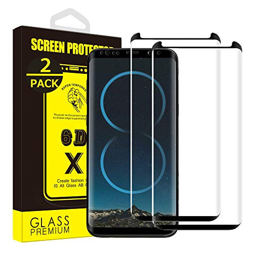 Yoyamo 2PACK Tempered Glass Screen Protector for Galaxy S8 NEG01 Screen Protector9H HardnessHDCase FriendlyBubbleFree for Samsung Galaxy S8Black