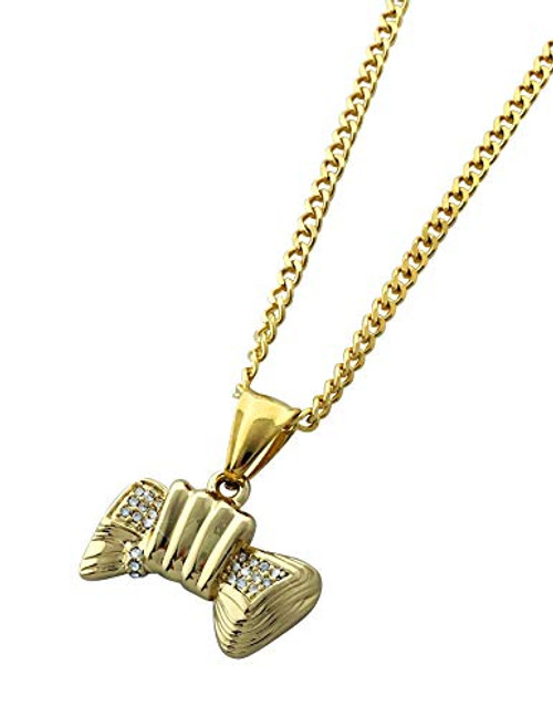 Exo Jewel 18k Gold Plated Cash Money Grab Pendant Stainless Steel Necklace with 24 Chain