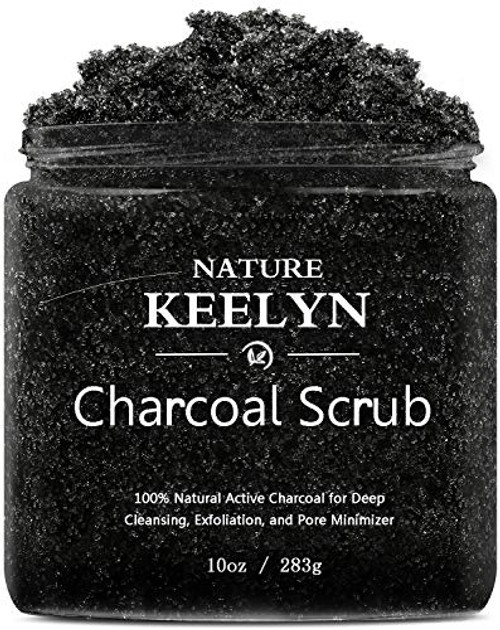 Activated Charcoal Scrub  Face  Body scrub Reduces Wrinkles Blackheads  Acne Scars Natural Skin Care Organic Pure Vegan Scrub Wash For Skin Exfoliation Detox