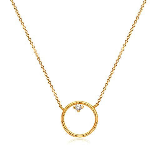 DREMMY STUDIOS CZ Karma Necklace14K Gold Fill Dainty Cute Round Circle Pendant Necklace for Women Girls DREMMY STUDIOS CZ Karma Necklace14K Gold Fill Dainty Cute Round Circle Pendant Necklace for Women Girls