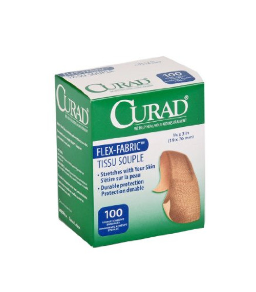 Medline NON25650 Curad Fabric Adhesive Bandages 34x3 Natural Case of 1200