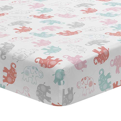 Lambs & Ivy Boho Elephant White/Pink/Gray Baby Fitted Toddler/Crib Sheet Lambs & Ivy Boho Elephant White/Pink/Gray Baby Fitted Toddler/Crib Sheet