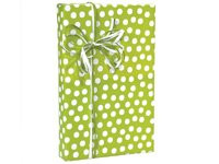 Citrus Twist Lime Green  White Polka Dot Gift Wrap Wrapping Paper 16 Foot Roll